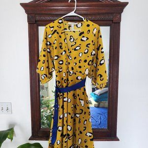 Liquorish Midi Wrap Yellow Dress